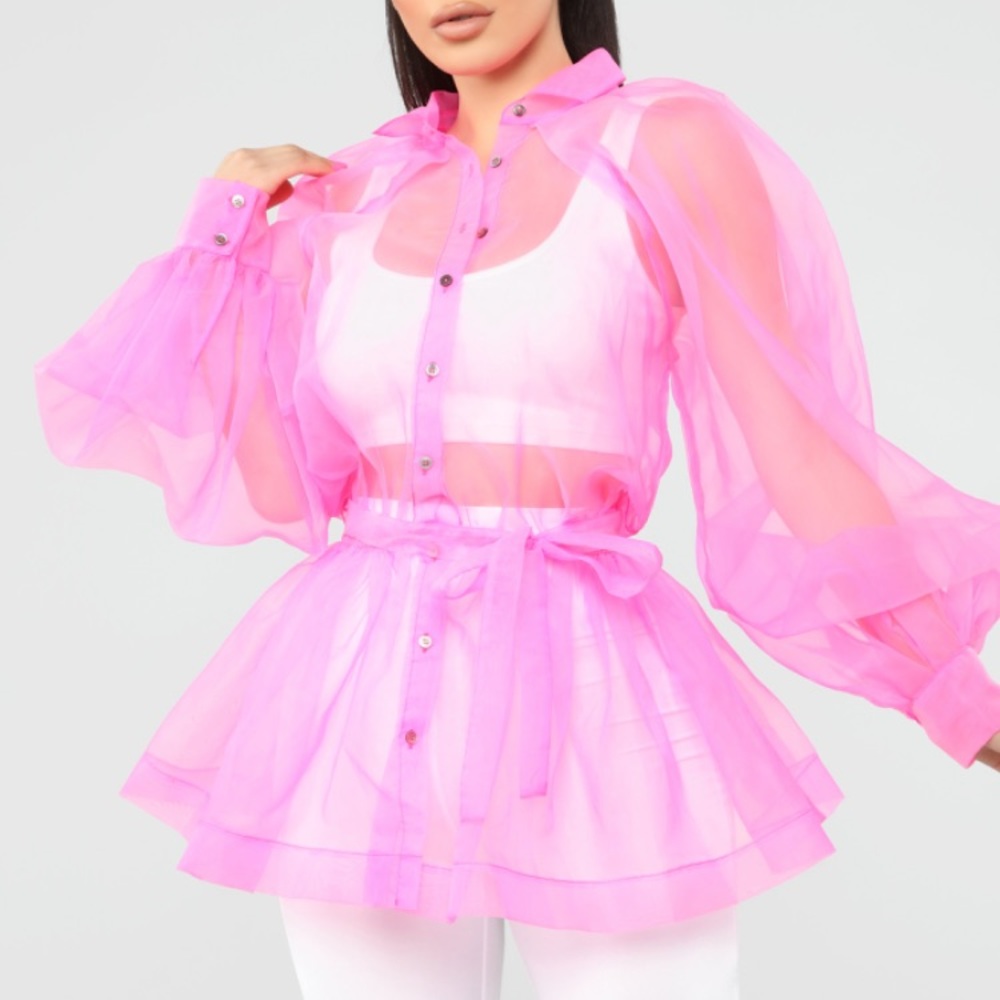 Pink transparent top